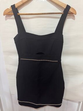 ASTR the Label bodycon Mini Dress  Rhinestone Trim Size Small